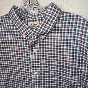 L.L. Bean Button Down Shirt Mens XL Tall XLT Plaid Traditional Fit 500806